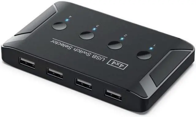 Alt view image 3 of 7 - Chenyang KVM USB 2.0 Switch Selector 4 Port PCs Sharing 4 Devices for Keyboard Mouse Scanner Printer