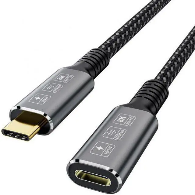 Alt view image 4 of 8 - FVH USB4 Extension Cable Male to Female 40Gbps with 100W Charging and 8K@60Hz Compatible with Thunderbolt3/4