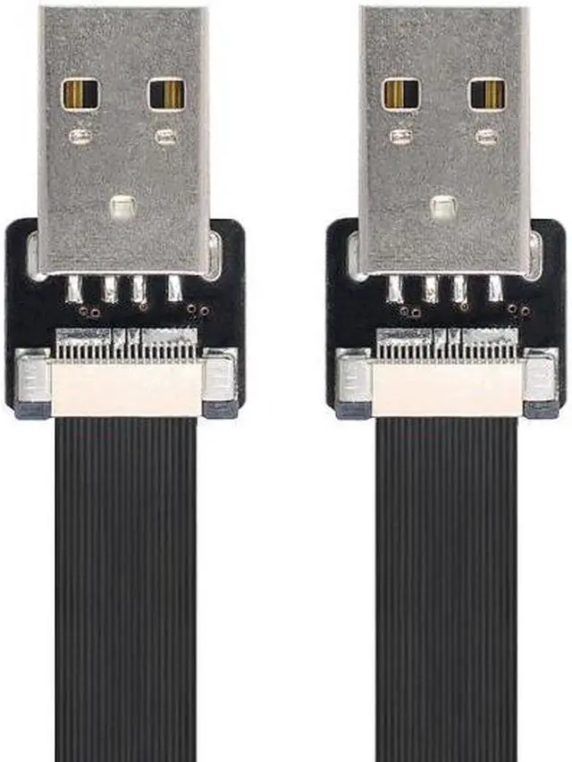 Alt view image 7 of 7 - CY USB 2.0 Type-A Male to Type-A Male Data Flat Slim FPC Cable for FPV and Disk and Scanner and Printer