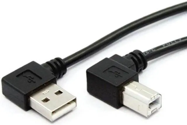Alt view image 3 of 7 - CY Left Angled USB 2.0 A Male to B Male Angled 90 Degree Printer Cable 50cm 100cm
