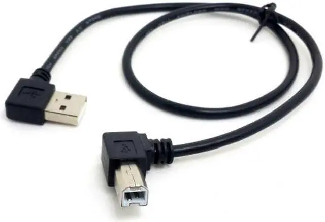 Main image of CY Left Angled USB 2.0 A Male to B Male Angled 90 Degree Printer Cable 50cm 100cm