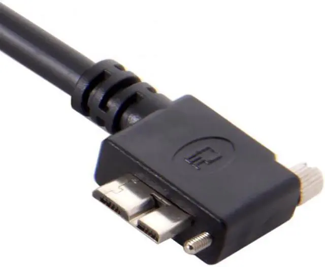 Alt view image 6 of 7 - CY 1.2m 90 Degree Left Angled Micro USB Screw Mount to 3.0 Data Cable for Industrial Camera