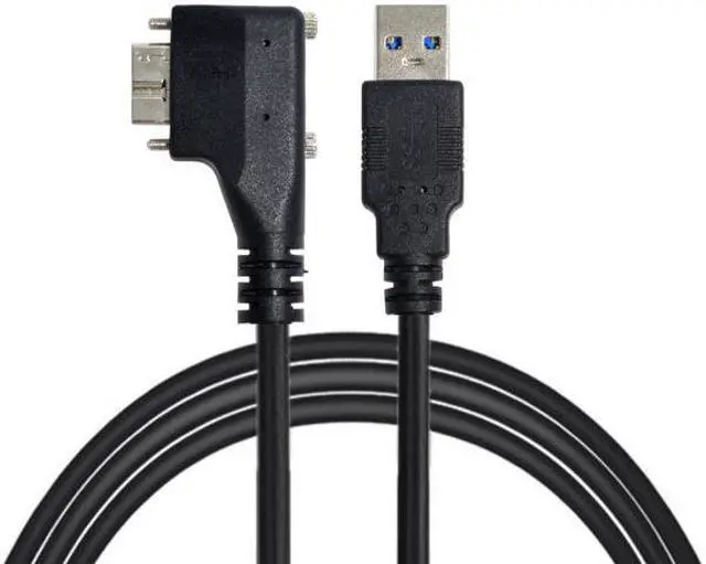 Main image of Cablecc Dual Screws 90 Degree Right Angled Micro USB Mount to USB3.0 Data Cable for Industrial Camera