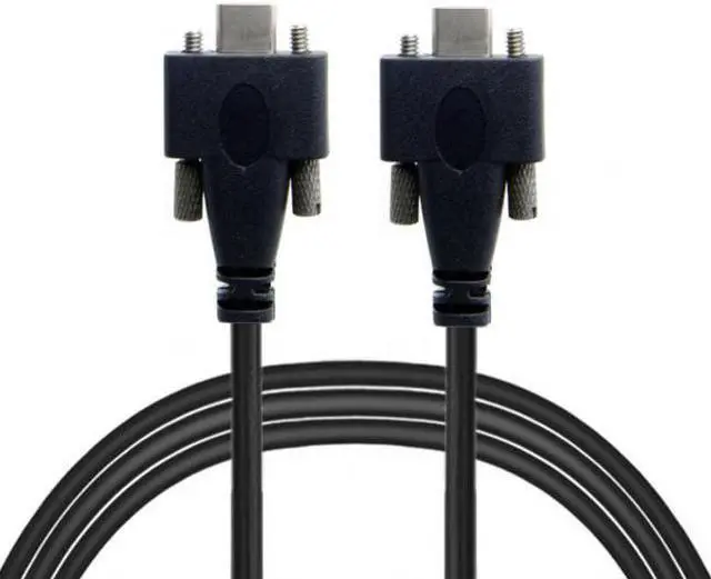 Alt view image 5 of 7 - CY USB 3.1 Type-C Dual M2 Screws Locking to Locking USB-C 10Gbps Data Cable Panel Mount Type