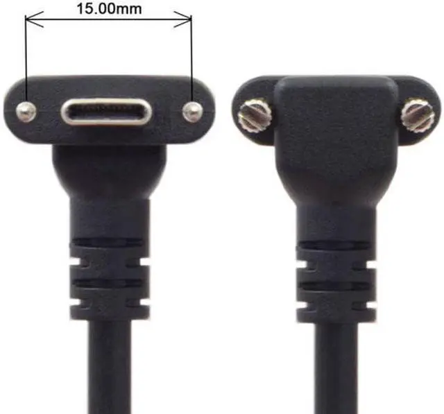 Alt view image 4 of 7 - Cablecc Down Up Angled USB 3.1 Type-C Dual Screw Locking to Standard USB3.0 Data Cable 90 Degree for Camera