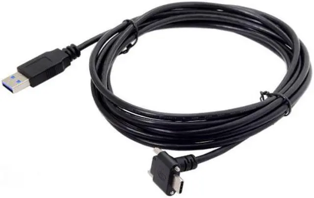 Alt view image 6 of 7 - Cablecc Down Up Angled USB 3.1 Type-C Dual Screw Locking to Standard USB3.0 Data Cable 90 Degree for Camera
