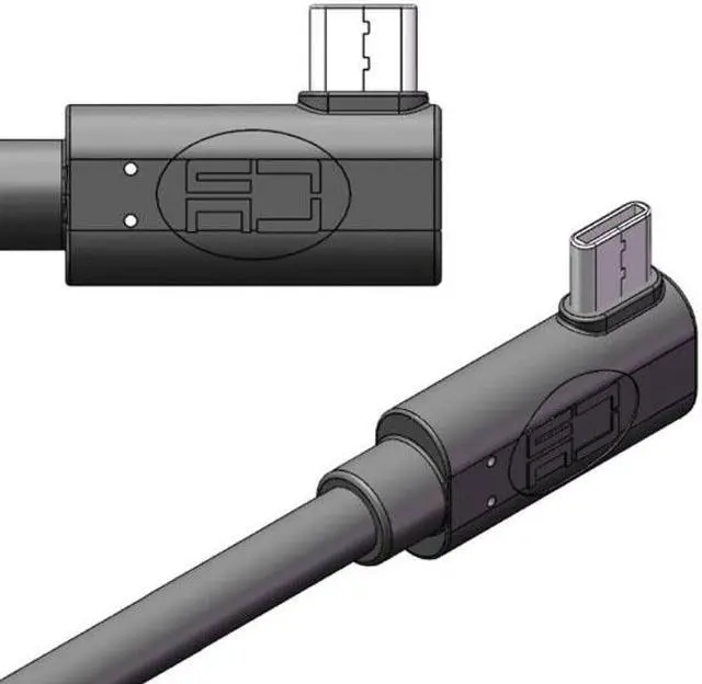Alt view image 2 of 7 - CY Fit for Oculus Link VR USB 3.1 Type-C Left Right Angled Type to Standard USB3.0 Data Cable