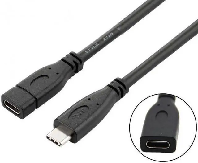 Alt view image 7 of 7 - Cablecc CY UC-218-BK-0.2M USB-C USB 3.1 Type C Male to Female Extension Data Cable for Macbook Tablet Mobile Phone 20cm