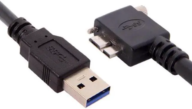 Alt view image 4 of 7 - Chenyang CY 1.2m 90 Degree Right Angled Micro USB Screw Mount to 3.0 Data Cable for Industrial Camera