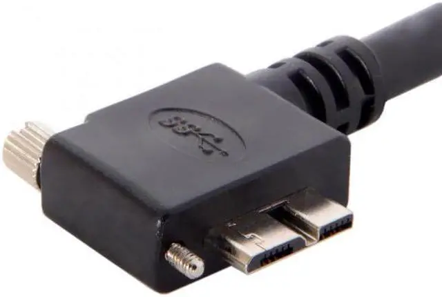 Alt view image 6 of 7 - Chenyang CY 1.2m 90 Degree Right Angled Micro USB Screw Mount to 3.0 Data Cable for Industrial Camera