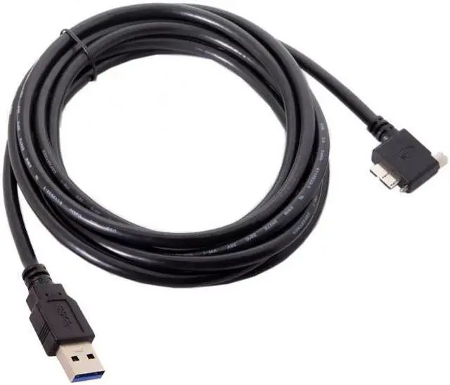 Alt view image 7 of 7 - Chenyang CY 1.2m 90 Degree Right Angled Micro USB Screw Mount to 3.0 Data Cable for Industrial Camera