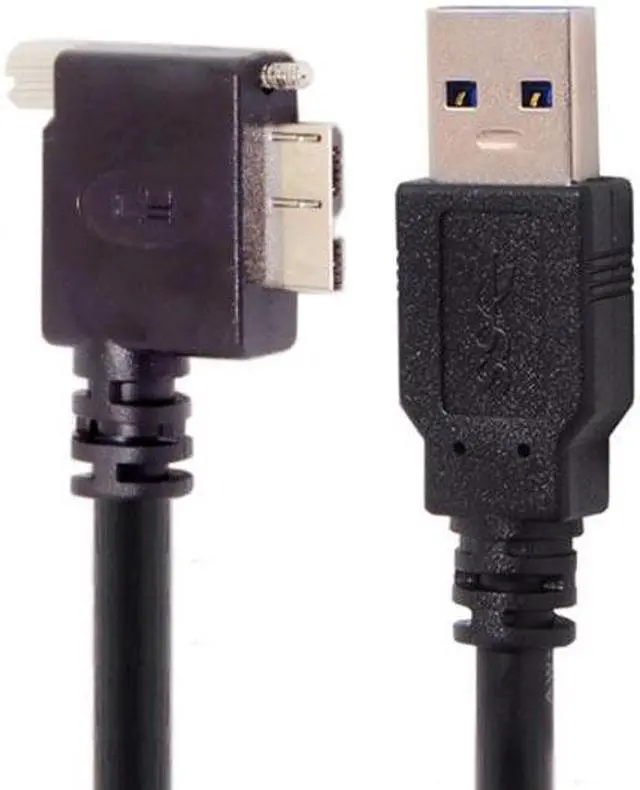 Main image of Chenyang CY 1.2m 90 Degree Right Angled Micro USB Screw Mount to 3.0 Data Cable for Industrial Camera
