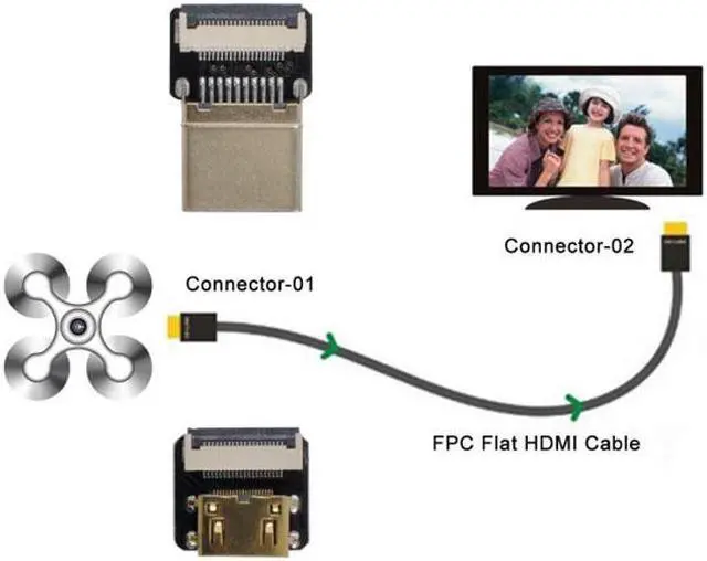 Alt view image 5 of 7 - Xiwai CYFPV HDMI Male to Mini HDMI Female Extension FPC Flat Cable 1080P for FPV HDTV Multicopter Aerial Photography