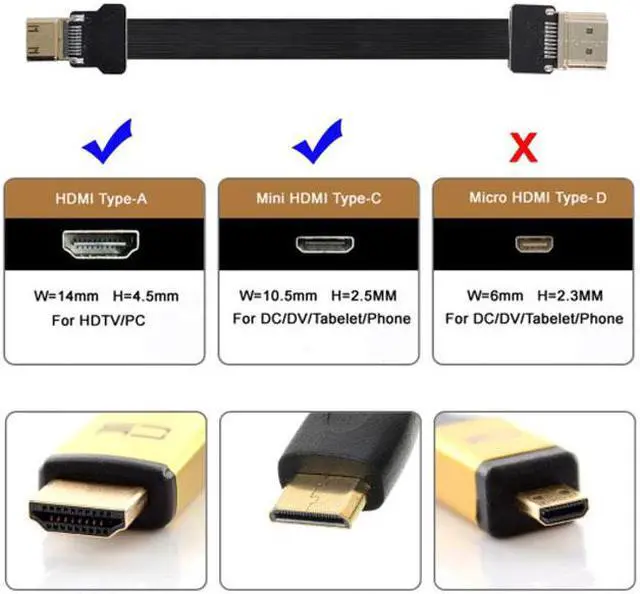 Alt view image 4 of 7 - Xiwai CYFPV Mini HDMI Male to HDMI Male FPC Flat Cable 1080P for FPV HDTV Multicopter Aerial Photography