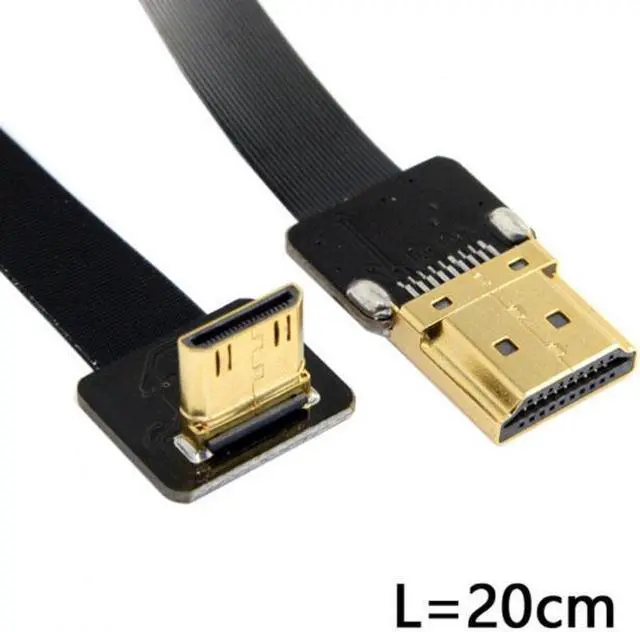 Alt view image 3 of 7 - CY CYFPV 90 Degree Up Angled FPV Mini HDMI Male to HDMI Male FPC Flat Cable 20cm for FPV HDTV Multicopter Aerial Photography