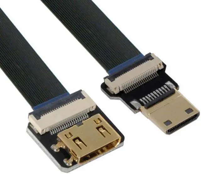 Alt view image 3 of 7 - Cablecc CYFPV Mini HDMI Male to Mini HDMI Female Extension FPC Flat Cable 1080P for FPV HDTV Multicopter Aerial Photography