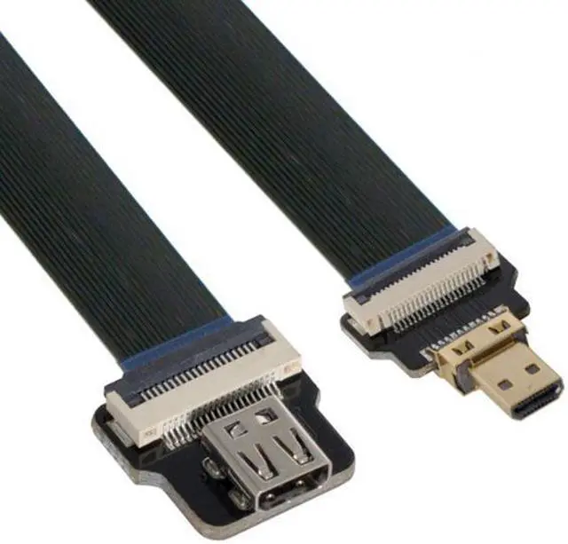 Alt view image 3 of 7 - CY CYFPV Micro HDMI Male to Micro HDMI Female Extension FPC Flat Cable 1080P for FPV HDTV Multicopter Aerial Photography
