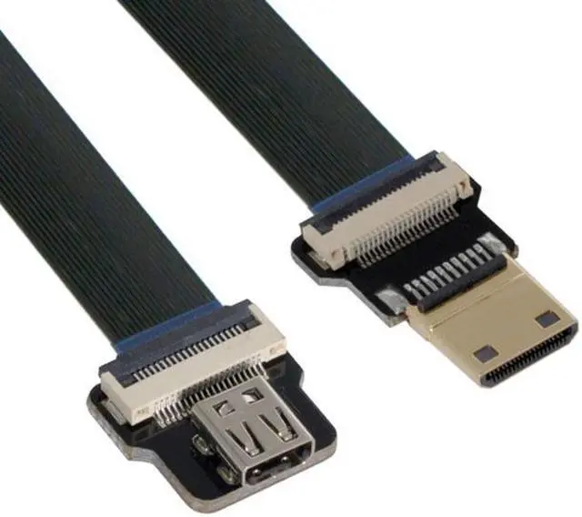 Alt view image 3 of 7 - CY CYFPV Mini HDMI Male to Micro HDMI Female Extension FPC Flat Cable 1080P for FPV HDTV Multicopter Aerial Photography