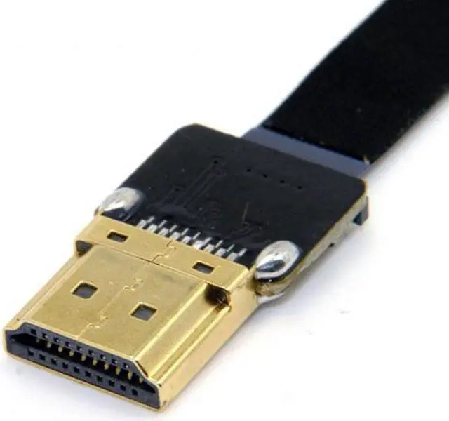 Alt view image 5 of 7 - Cablecc CYFPV 90 Degree Up Angled FPV Micro HDMI Male to HDMI Male Flat Cable 50cm for FPV HDTV Multicopter Aerial Photography