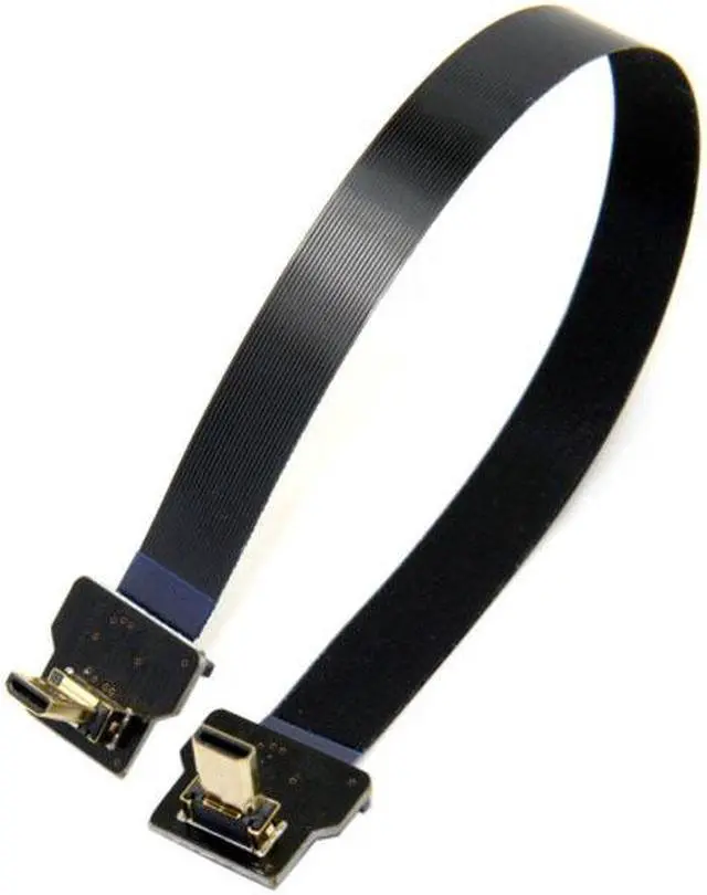 Alt view image 4 of 7 - Cablecc CYFPV 90 Degree Up Angled FPV Micro HDMI Male to Micro HDMI FPC Flat Cable 20cm for FPV HDTV Multicopter Aerial Photography
