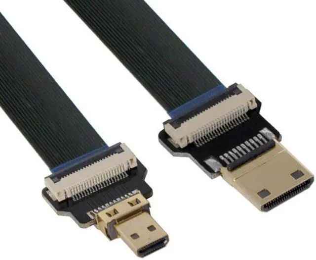 Alt view image 3 of 7 - Cablecc CYFPV Mini HDMI Male to Micro HDMI Male Extension FPC Flat Cable 1080P for FPV HDTV Multicopter Aerial Photography