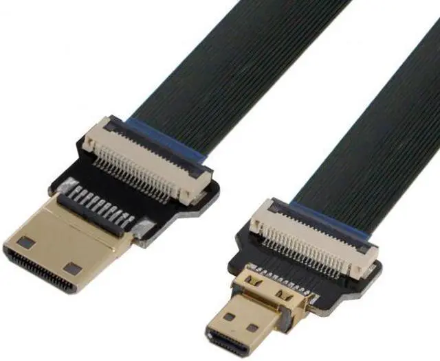 Alt view image 4 of 7 - Cablecc CYFPV Mini HDMI Male to Micro HDMI Male Extension FPC Flat Cable 1080P for FPV HDTV Multicopter Aerial Photography
