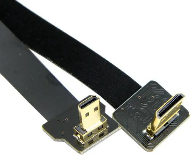 Alt view image 6 of 7 - Cablecc CYFPV 90 Degree Down Angled FPV Micro HDMI Male to Mini HDMI FPC Flat Cable 20cm for FPV HDTV Multicopter Aerial Photography
