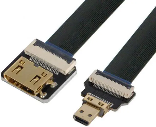 Alt view image 4 of 7 - Chenyang CY CYFPV Mini HDMI Female to Micro HDMI Male Extension FPC Flat Cable 1080P for FPV HDTV Multicopter Aerial Photography