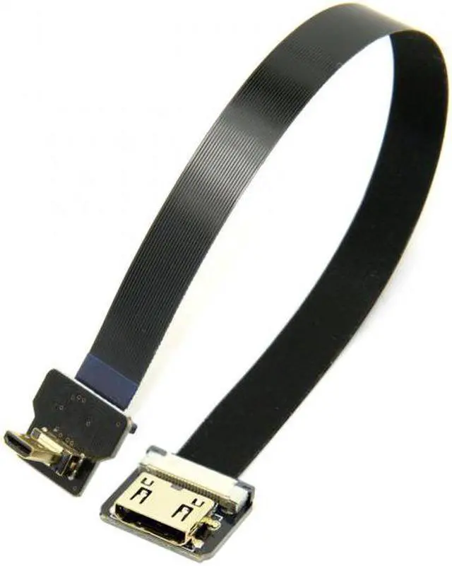 Alt view image 3 of 7 - Xiwai CYFPV Up Angled 90 Degree FPV Micro HDMI Male to Mini HDMI Female FPC Flat Cable 10cm for FPV HDTV Multicopter Aerial Photography