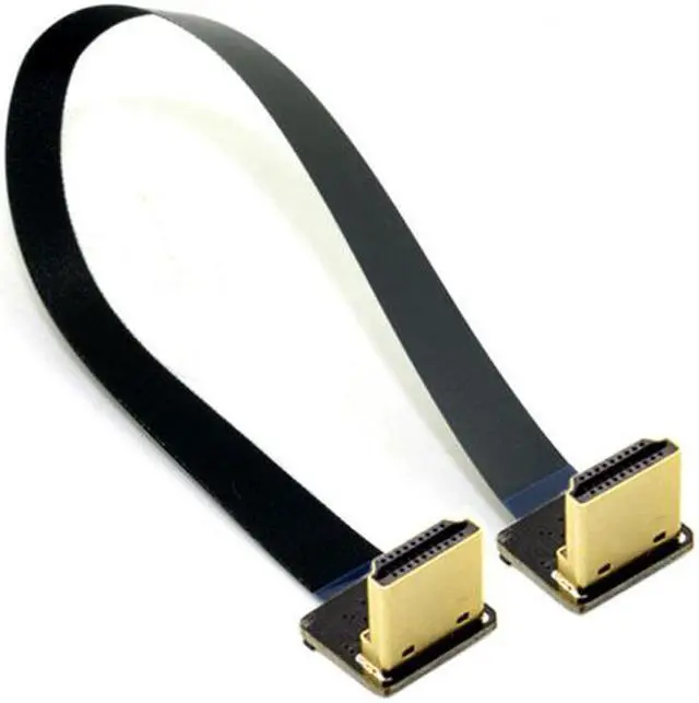 Alt view image 3 of 7 - Chenyang CY CYFPV Dual 90 Degree Down Angled HDMI Type A Male to Male HDTV FPC Flat Cable for FPV HDTV Multicopter Aerial Photography