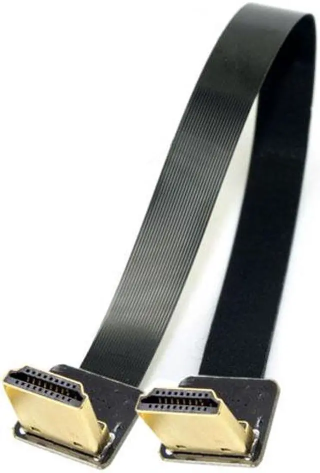 Alt view image 4 of 7 - Chenyang CY CYFPV Dual 90 Degree Down Angled HDMI Type A Male to Male HDTV FPC Flat Cable for FPV HDTV Multicopter Aerial Photography
