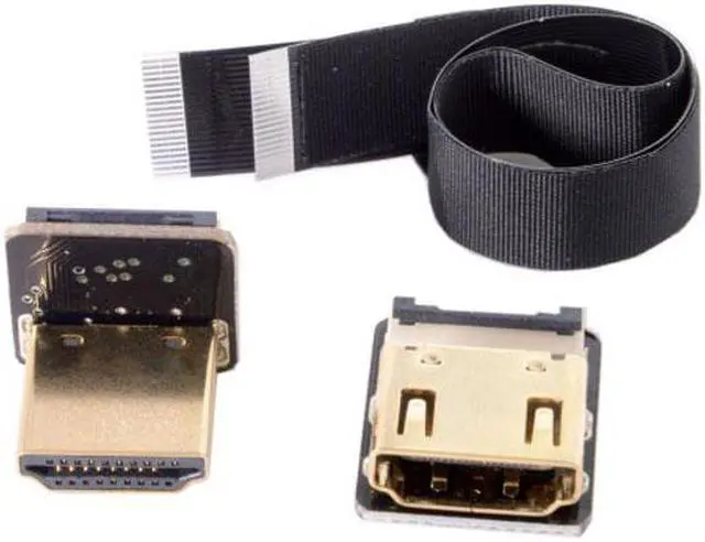 Alt view image 5 of 7 - Chenyang CY CYFPV Up Angled 90 Degree HDMI Male to Female FPC Flat Cable for HDTV Multicopter Aerial Photography
