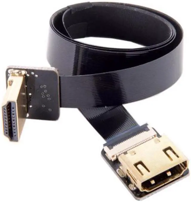 Alt view image 4 of 7 - Chenyang CY CYFPV Up Angled 90 Degree HDMI Male to Female FPC Flat Cable for HDTV Multicopter Aerial Photography
