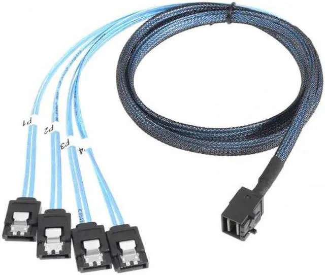 Main image of Cablecc Internal Mini SAS HD SFF-8643 Host to 4 SATA 7pin Target Hard Disk 6Gbps Data Server Raid Cable
