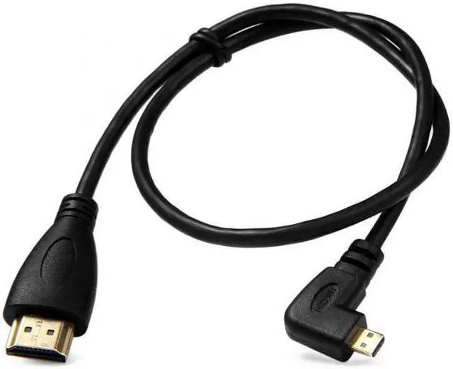 Alt view image 6 of 7 - Chenyang Cable Left Angled 90 Degree Micro HDMI to HDMI Male HDTV Cable for Cell Phone & Tablet & Camera