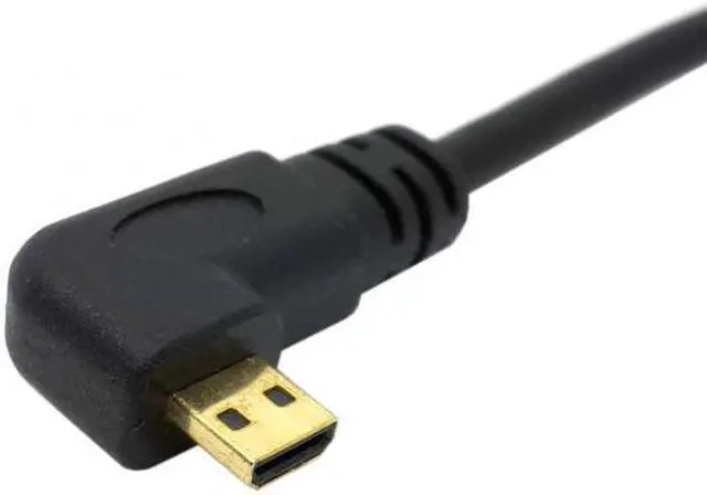 Alt view image 3 of 7 - Chenyang Cable Left Angled 90 Degree Micro HDMI to HDMI Male HDTV Cable for Cell Phone & Tablet & Camera