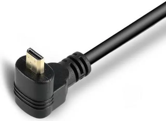 Alt view image 6 of 7 - CY Up Angled 90 Degree Micro HDMI to HDMI Male HDTV Cable for Cell Phone and Tablet and Camera