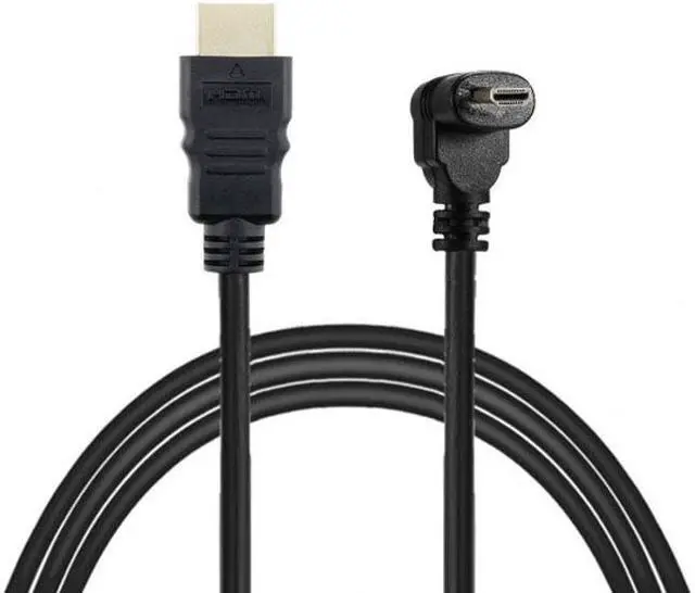 Alt view image 5 of 7 - CY Down Angled 90 Degree Micro HDMI to HDMI Male HDTV Cable for Cell Phone and Tablet and Camera