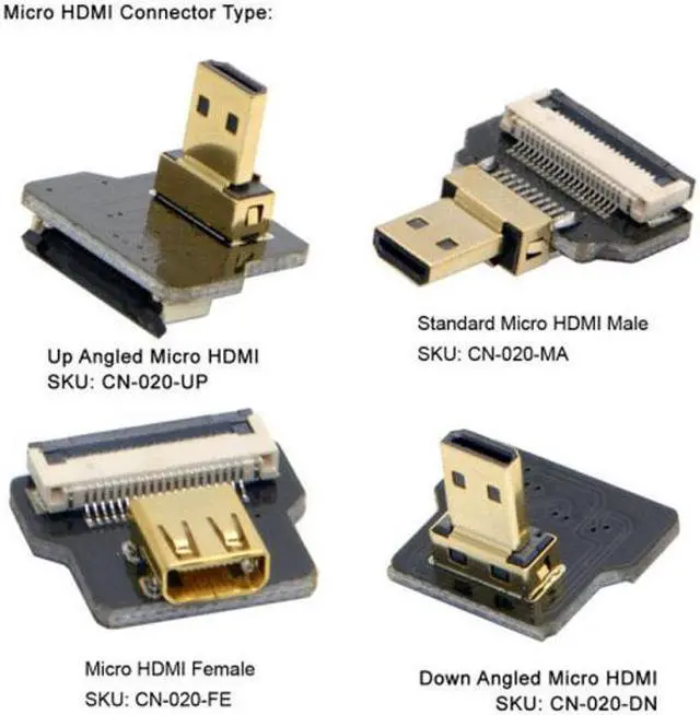 Alt view image 7 of 7 - CY CYFPV Micro HDMI Type D Male Connector Standard Straight for FPV HDTV Multicopter Aerial Photography Adapter