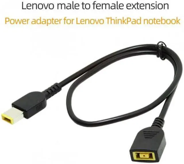 Alt view image 4 of 7 - Cablecc Rectangle 11.0*4.5mm Male to Female Extension Power Plug Charge Cable 50cm for ThinkPad X1 Carbon