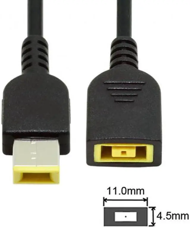 Alt view image 6 of 7 - Cablecc Rectangle 11.0*4.5mm Male to Female Extension Power Plug Charge Cable 50cm for ThinkPad X1 Carbon
