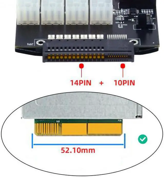 Main image of CY Flex Slot Server Power Board 14+10Pin to 16x6Pin Power Supply Board for CHIA ETH BTC Mining Miner