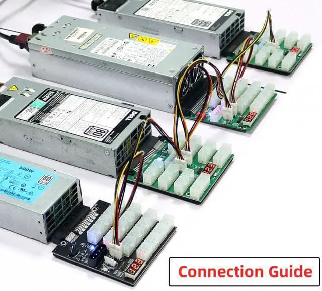 Alt view image 7 of 7 - CY Flex Slot Server Power Board 14+10Pin to 16x6Pin Power Supply Board for CHIA ETH BTC Mining Miner