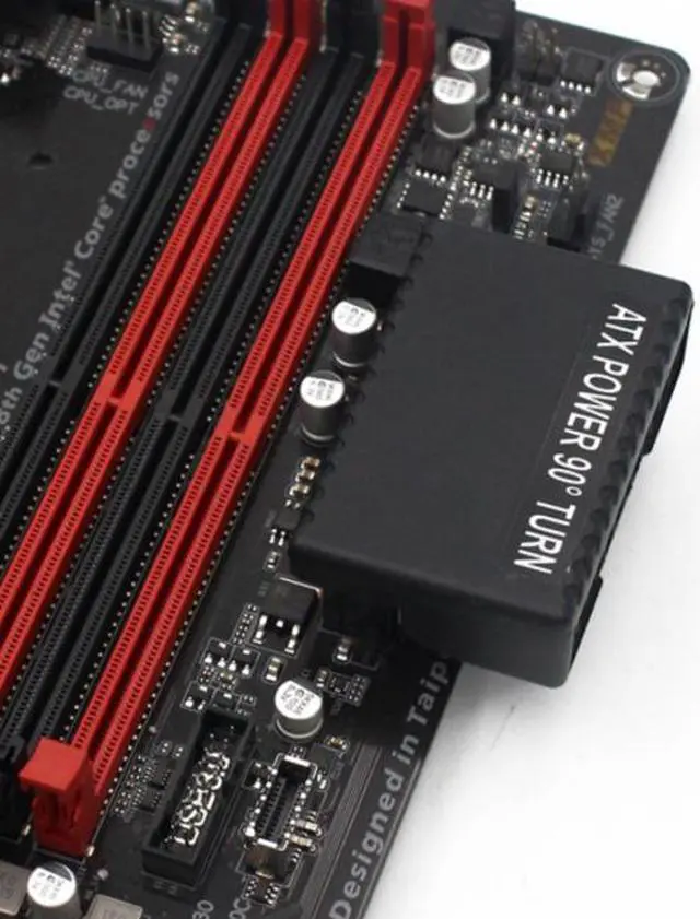 Alt view image 5 of 7 - Cablecc Overmold ATX 24Pin Female to 24pin Male 90 Degree Power Adapter Mainboard Motherboard for Desktops PC Supply