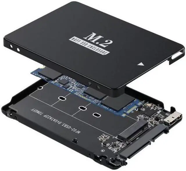 Alt view image 3 of 7 - Cablecc NGFF B+M Key M.2 SSD Card to 2.5inch SATA Micro USB 3.0 Combo HDD Disk Drive Enclosure