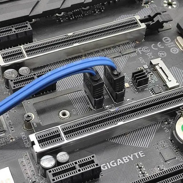 Alt view image 5 of 7 - CY NGFF Key B+M PCI Express to SATA 3.0 6Gbps Dual Ports Vertical Adapter Converter Hard Drive Extension Card JMB582 2280