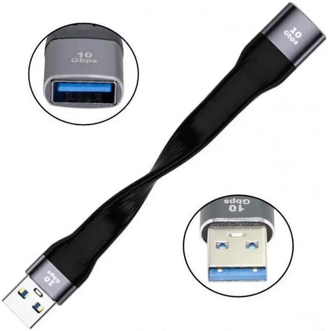 Alt view image 3 of 7 - Cablecc 10Gbps USB 3.1 Type A Female to USB3.0 Type A Male Extension Flat Slim FPC Data Cable 13cm for Laptop  Desktop