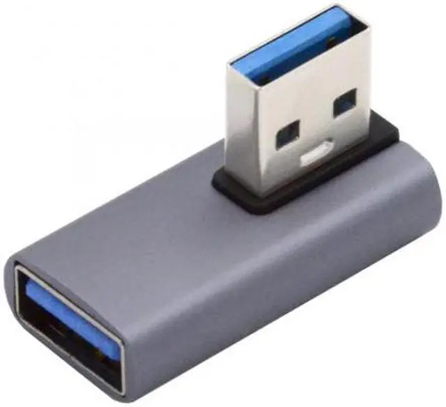 Alt view image 2 of 6 - Cablecc 10Gbps USB3.0 Male to Female Extension Power Data Video Adapter Low Profile 90 Degree Left Angled Type