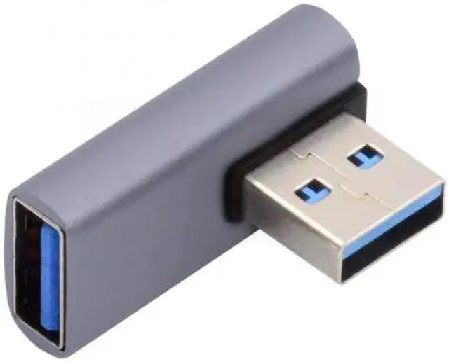 Alt view image 3 of 6 - Cablecc 10Gbps USB3.0 Male to Female Extension Power Data Video Adapter Low Profile 90 Degree Left Angled Type