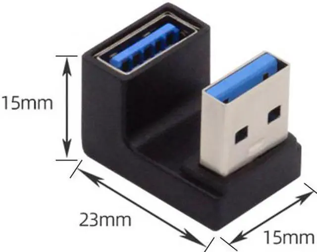 Alt view image 4 of 6 - Xiwai 10Gbps USB3.0 Male to Female Extension Power Data Video Adapter Opposite U Shape Back Angled